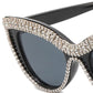 1Pair Rhinestone Cat Eye Frame Eye Glasses Sunglasses