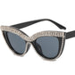 1Pair Rhinestone Cat Eye Frame Eye Glasses Sunglasses