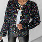 Colorful Allover Sequin Buttoned Coat