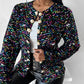 Colorful Allover Sequin Buttoned Coat