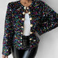 Colorful Allover Sequin Buttoned Coat
