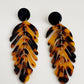 1Pair Leaf Shaped Tassel Drop Earrings