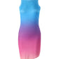 Ombre Ribbed Bodycon Tank Dress
