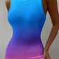 Ombre Ribbed Bodycon Tank Dress