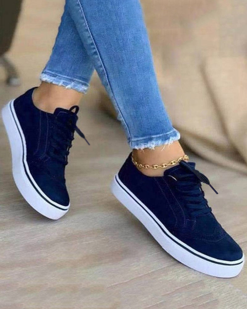 Hollow Out Lace up Sneakers