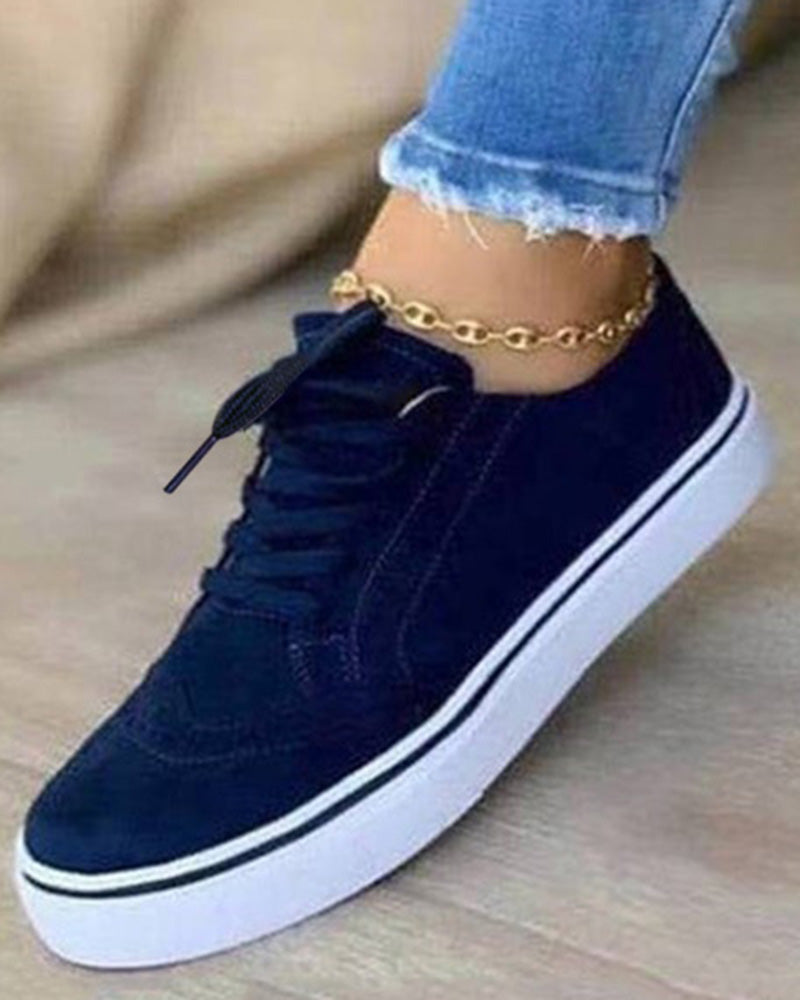 Hollow Out Lace up Sneakers