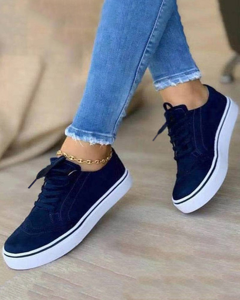 Hollow Out Lace up Sneakers
