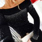 Rhinestone Off Shoulder Bodycon Dress