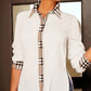 Contrast Plaid Side Slit Button Down Shirt