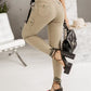 Plain Pocket Design Skinny Pants