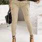 Plain Pocket Design Skinny Pants
