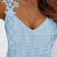 Lace Patch V Neck Sleeveless Tank Top