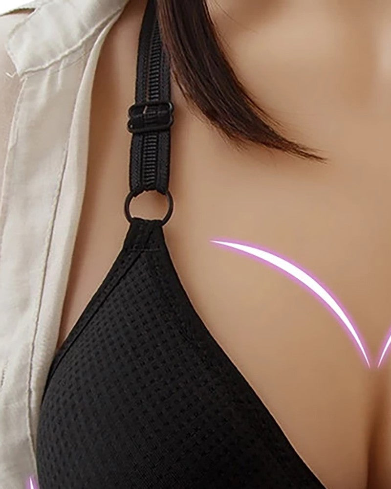 Back Buckle Cotton Bra Underwear Widened Straps Chest Cover Bras