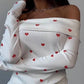 Heart Print Off Shoulder Top