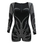 Rhinestone Graphic Pattern Sweetheart Neck Romper