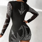 Rhinestone Graphic Pattern Sweetheart Neck Romper