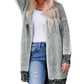 Plaid Knitted Open Front Longline Cardigan