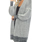 Plaid Knitted Open Front Longline Cardigan