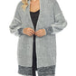 Plaid Knitted Open Front Longline Cardigan