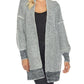 Plaid Knitted Open Front Longline Cardigan