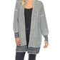 Plaid Knitted Open Front Longline Cardigan