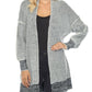 Plaid Knitted Open Front Longline Cardigan