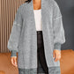 Plaid Knitted Open Front Longline Cardigan