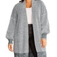 Plaid Knitted Open Front Longline Cardigan