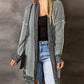 Plaid Knitted Open Front Longline Cardigan