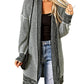 Plaid Knitted Open Front Longline Cardigan