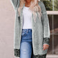 Plaid Knitted Open Front Longline Cardigan