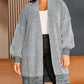 Plaid Knitted Open Front Longline Cardigan