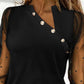 Beaded Sheer Mesh Patch Top