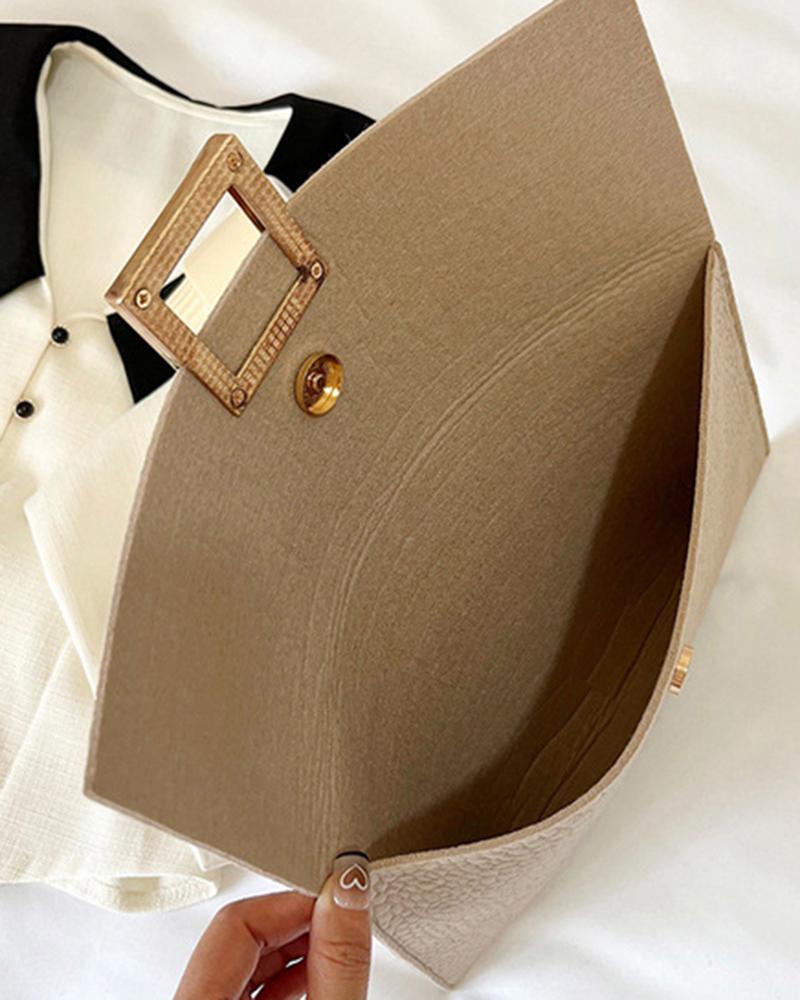 Crocodile Square Magnet Flap Clutch Bag