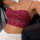 Spaghetti Strap Sequin Corset Top