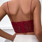 Spaghetti Strap Sequin Corset Top