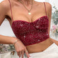 Spaghetti Strap Sequin Corset Top