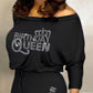 Plus Size Rhinestone Birthday Queen Crown Pattern Top & Flared Pants Set