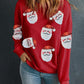 Christmas Santa Claus Pattern Contrast Sequin Sweatshirt