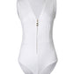 Zip Front V Neck Sleeveless Bodysuit
