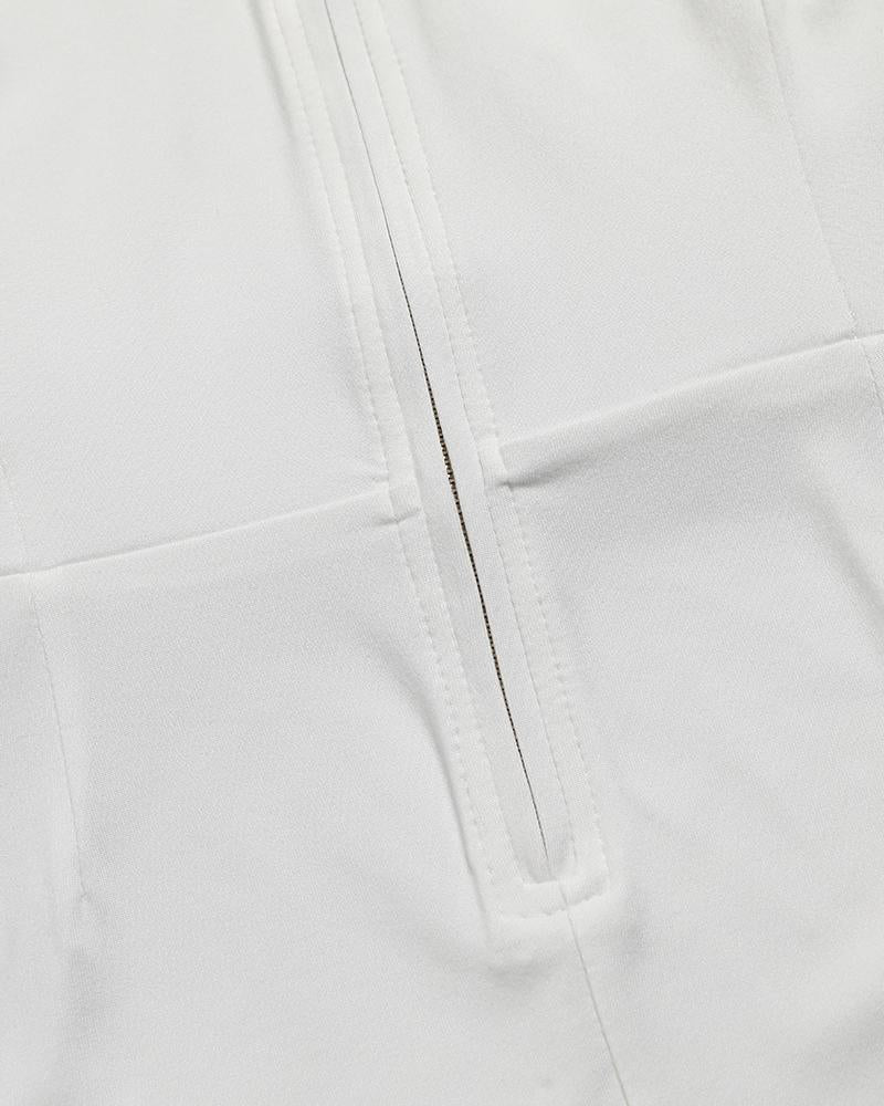 Zip Front V Neck Sleeveless Bodysuit