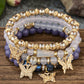 1pc Crystal Stone Beaded Butterfly Multi Layer Bracelet