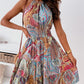 Tribal Print Halter Backless Vintage Dress