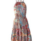 Tribal Print Halter Backless Vintage Dress