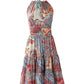 Tribal Print Halter Backless Vintage Dress