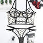 Dot Mesh Cutout Lingerie Set