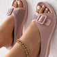 Buckled Hollow Out Wedge Slippers