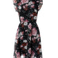 Floral Print Flutter Sleeve Chiffon Dress