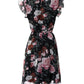 Floral Print Flutter Sleeve Chiffon Dress