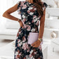 Floral Print Flutter Sleeve Chiffon Dress